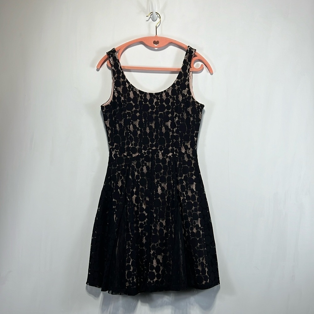 NWT Spring Junior Disney Minnie Mouse Rock The Dots Black Lace Dress Size Small